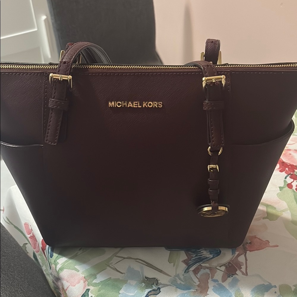 Michael Kors Burgundy Tote Bag
